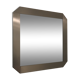 Square mirror in brushed steel
