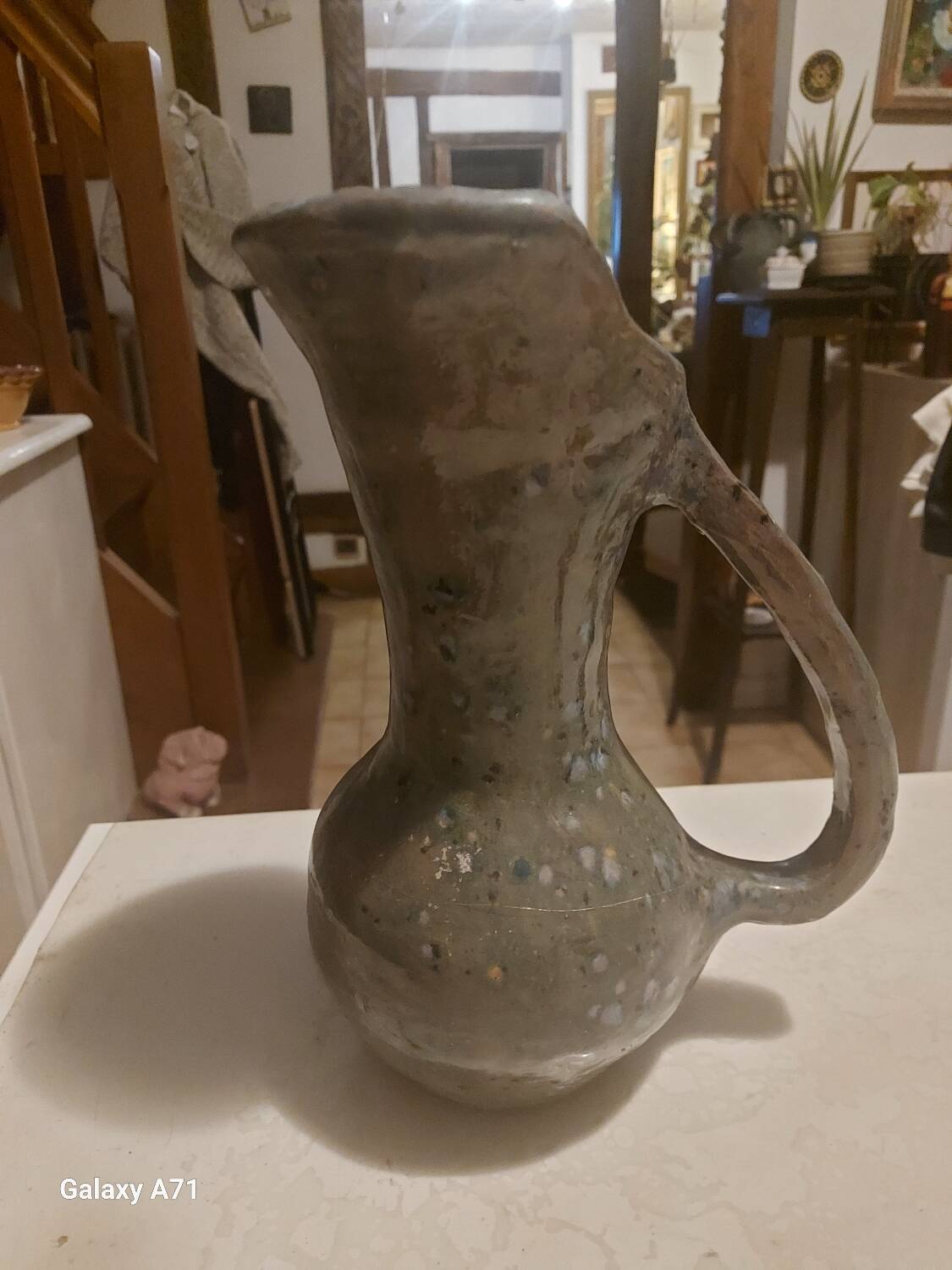 Jug, ancient glazed stoneware pitcher.