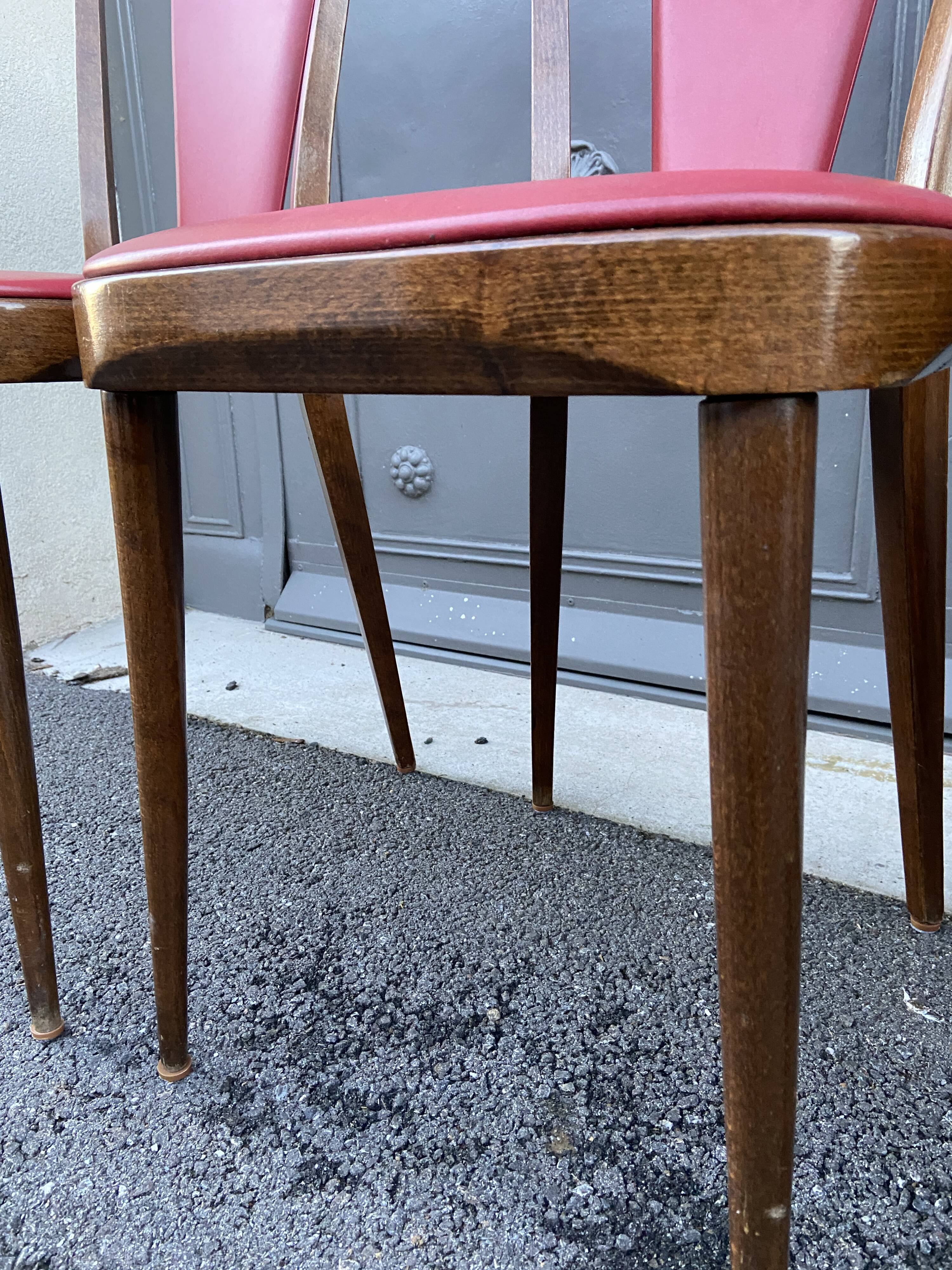 4 chairs Art Deco 1950