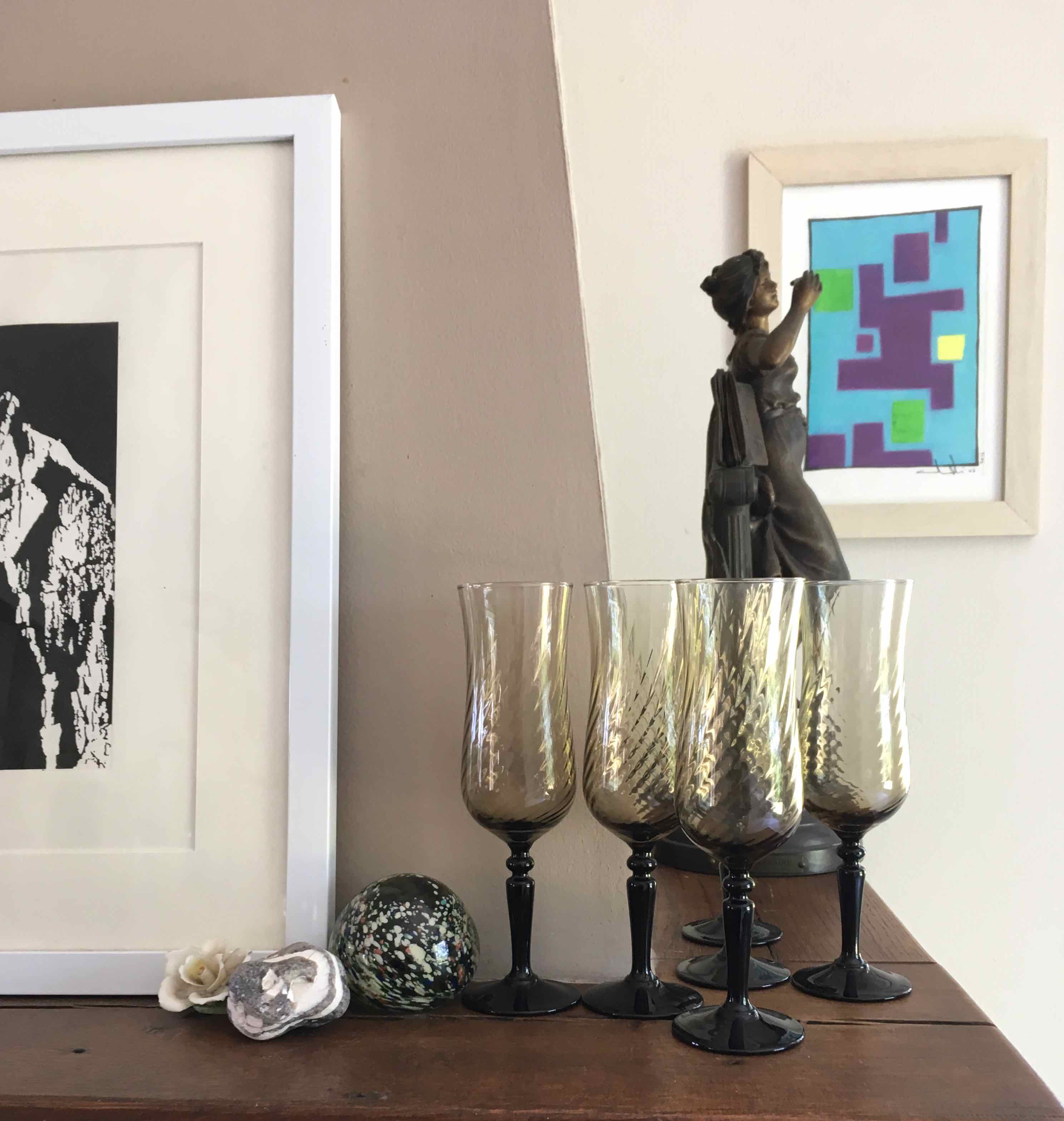 Set of 6 vintage champagne flutes