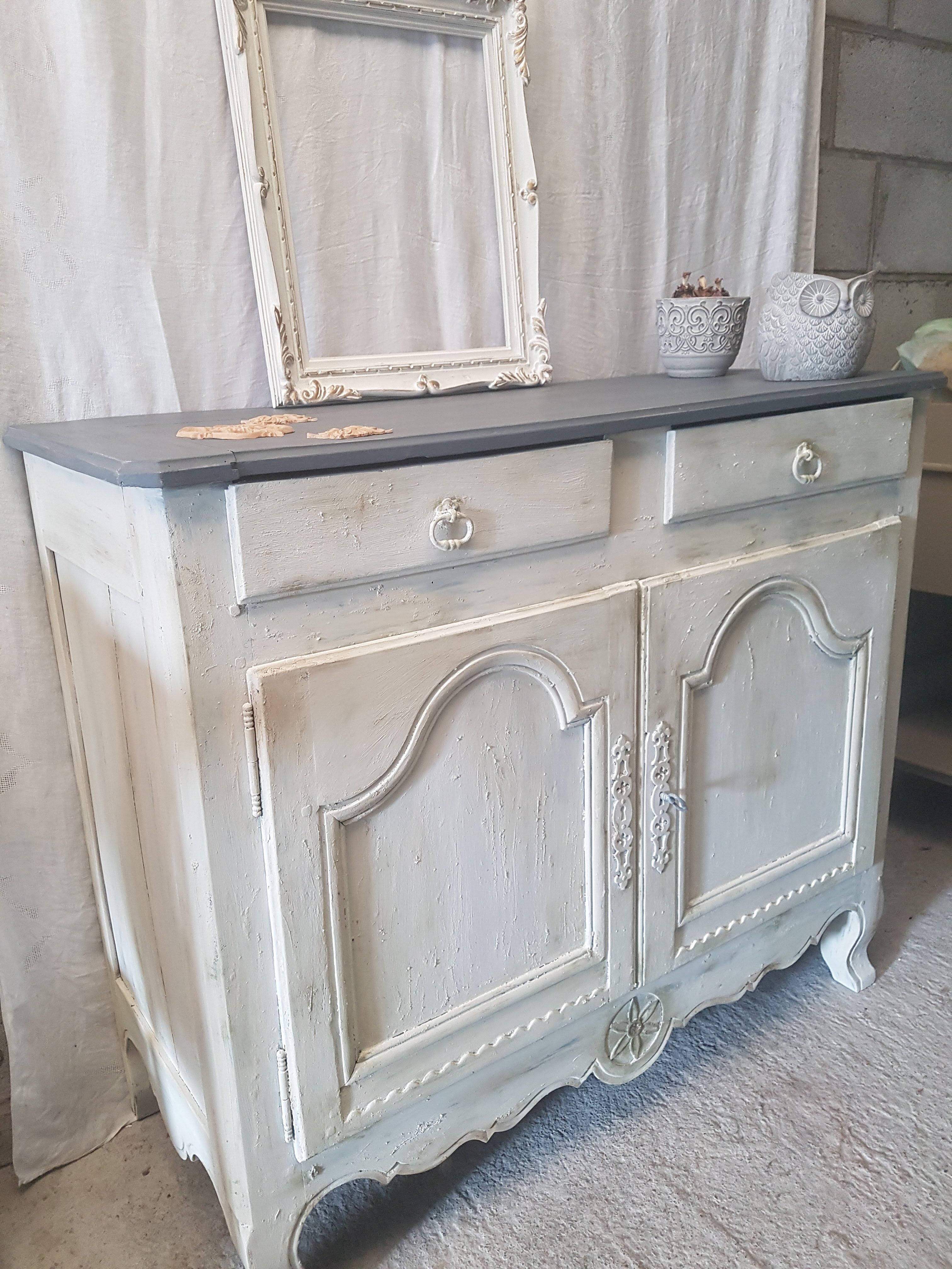 Furniture two doors and two drawers patinated