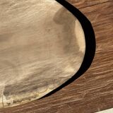 Large oval beige petrified wood dish or bowl D36x28 -3783