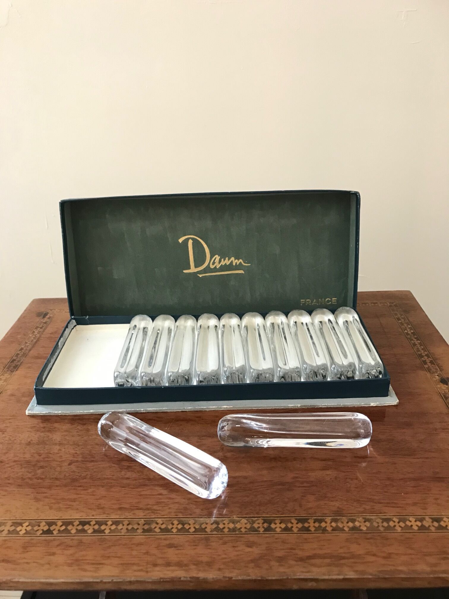 Series of 12 Daum crystal knife holders