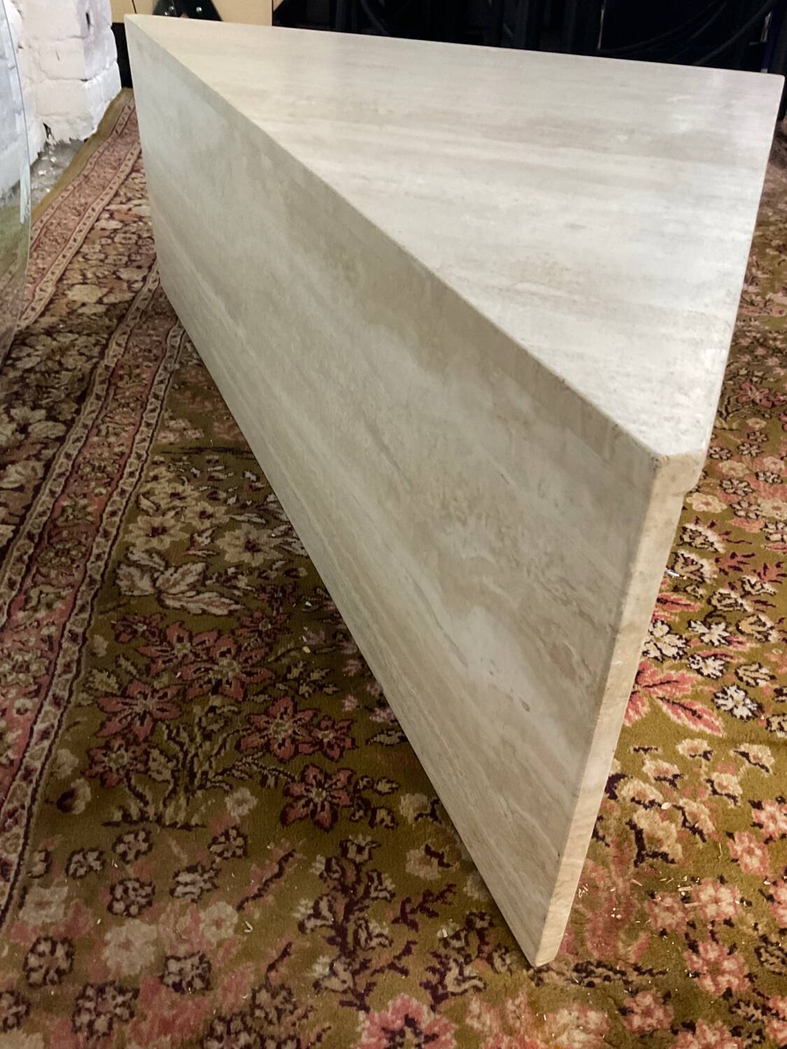 Travertine coffee table