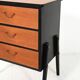 Small Scandinavian black lacquered chest of drawers from the 1950s