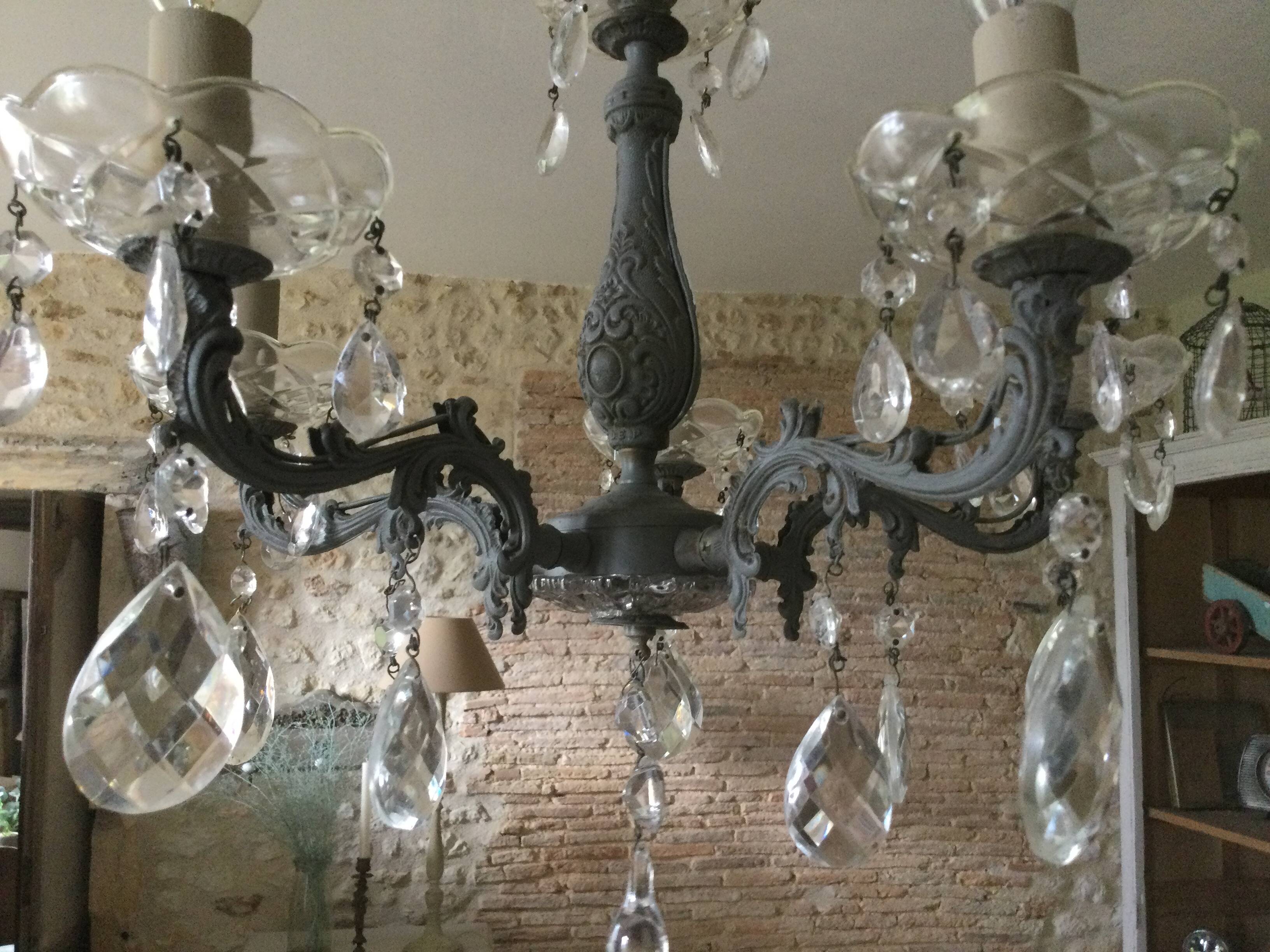 Antique chandelier with pendants