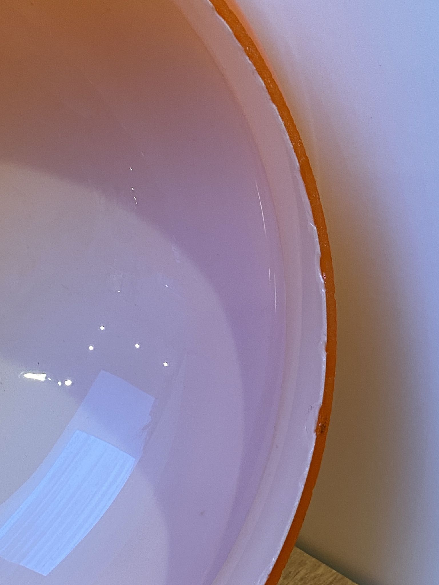 duo of Abat jour in vintage orange opaline glass