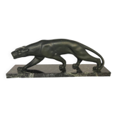 Deuxième, Panthère Art Déco, 1930, Bronze avec base en marbre