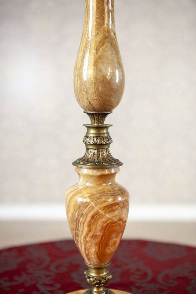 Marble and Copper Night Table Lamp, Late 20th Century
