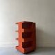 Multi-storage design serving trolley in orange abs, Stile italy 1970