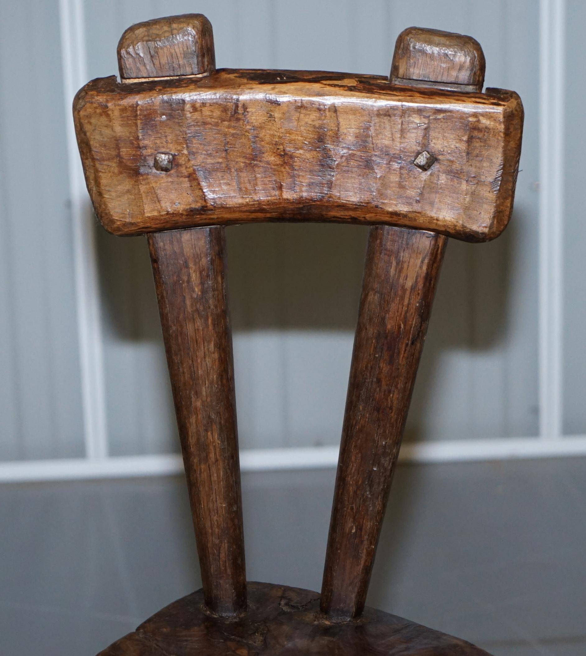 French nursing chair hand-carved in chestnut around 1760