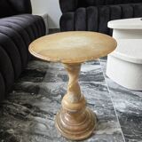 Table d'appoint en pierre naturelle en marbre albatre - élégante et un