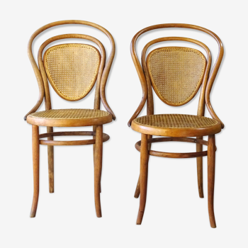 Chaises de vienne Kohn n°41 cannées vers 1885 bistrot, bois-courbé