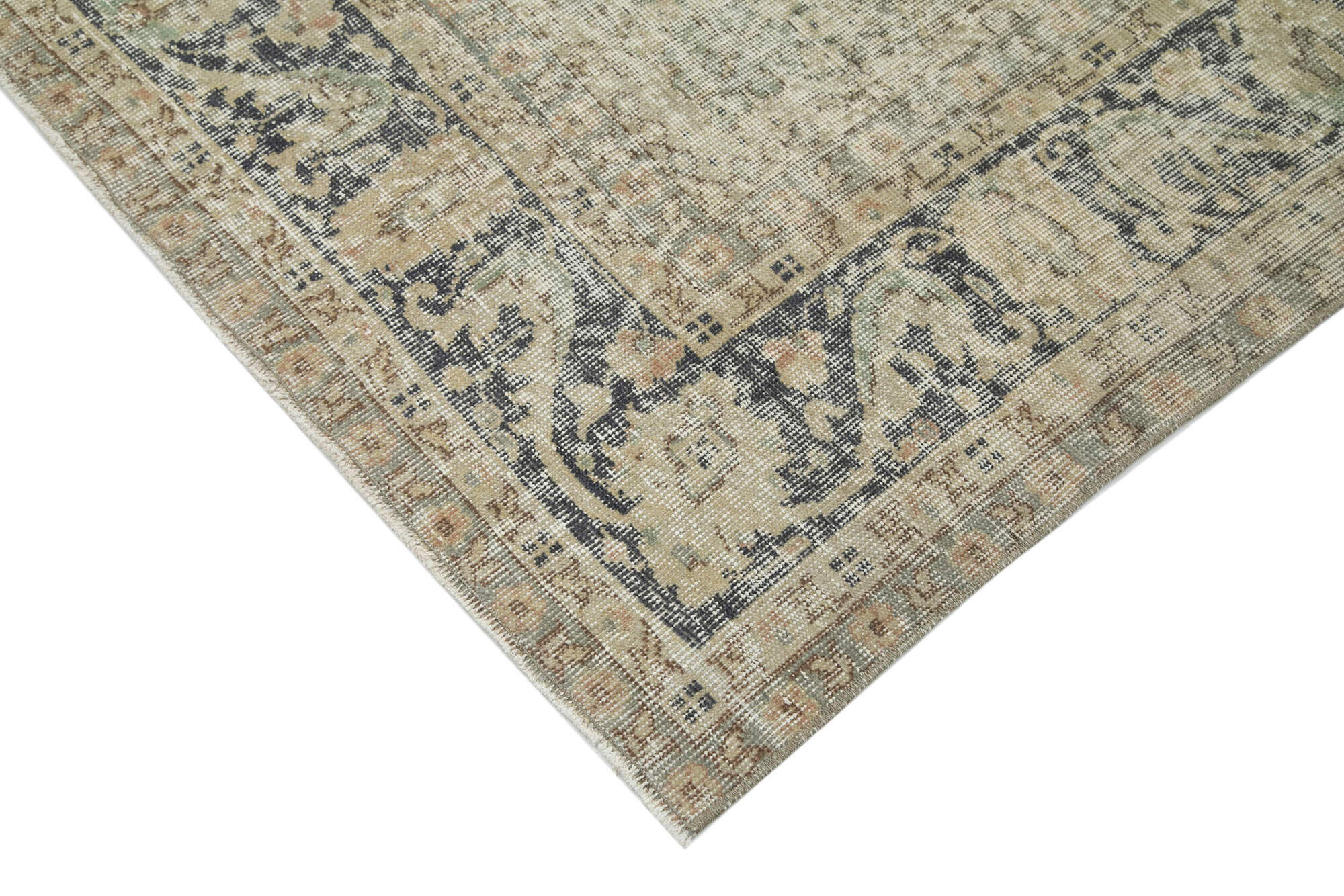 Handmade oriental beige rug 207 cm x 310 cm