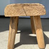 Side table in blond teak openwork tray