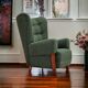 1960s, scandinavian design, restored high-back recliner, oak wood.