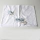 Antique rectangular hand-embroidered tablecloth decorated with thistle and 12 towels