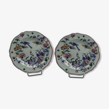 Deux assiettes en faience de Gien corne d'abondance