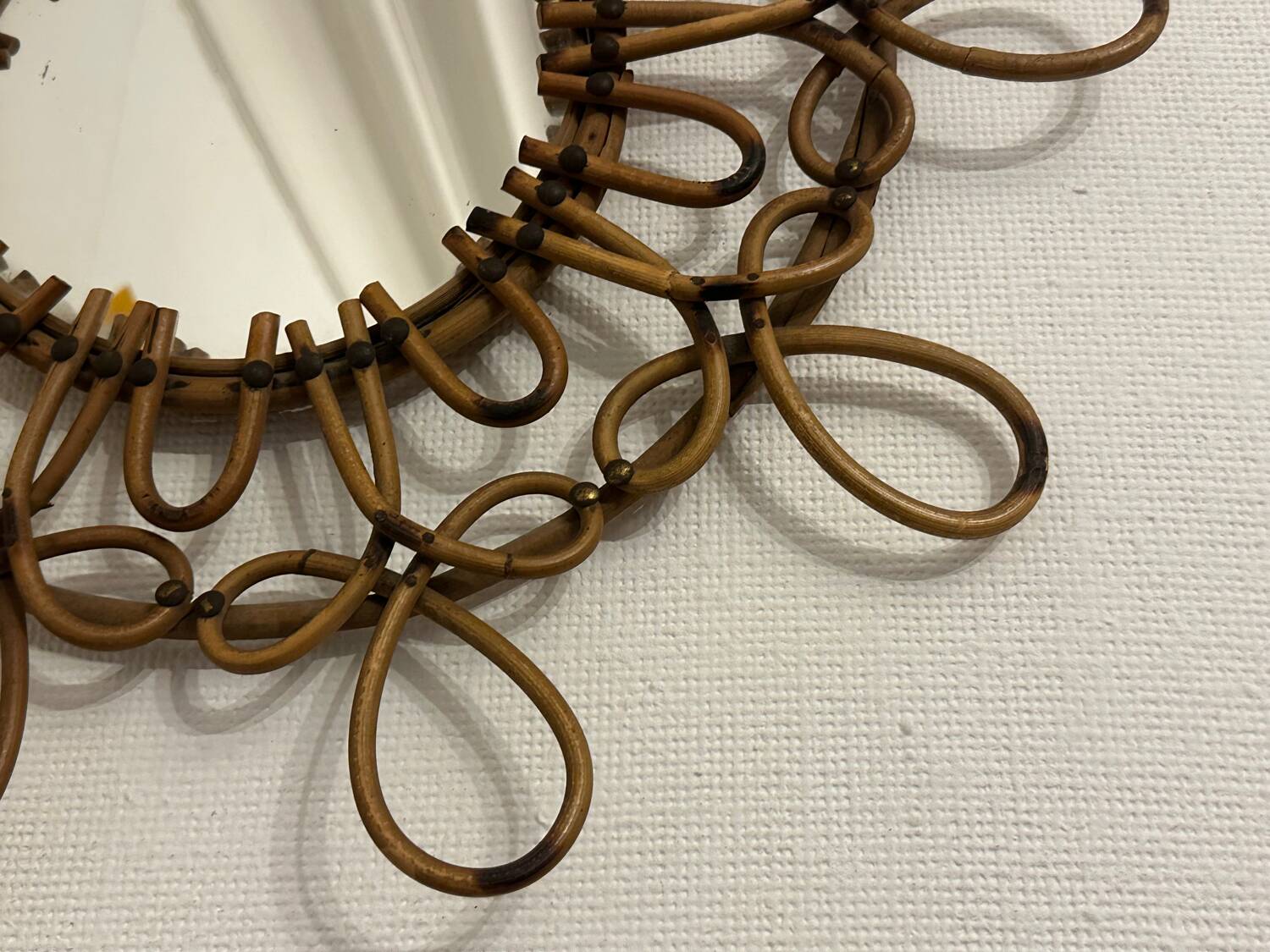 Vintage rattan mirror