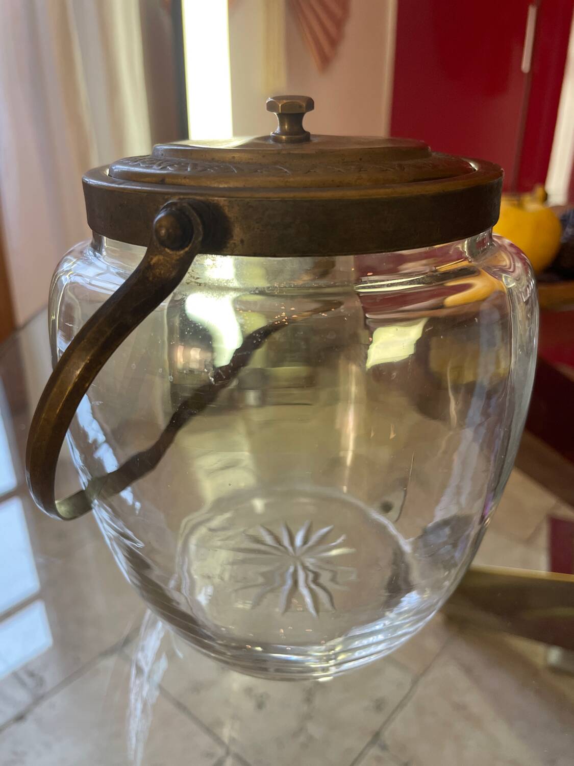 Engraved Crystal Cookie Jar