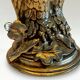 Vintage owl lamp in gold metal – Deknudt – Hollywood Regency style