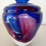 Vase signed Pierre Gallou glassware of art of Amboise