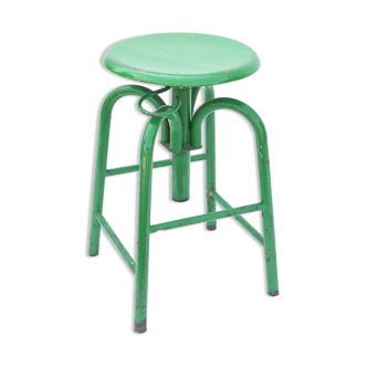 Tabouret en métal laqué vert