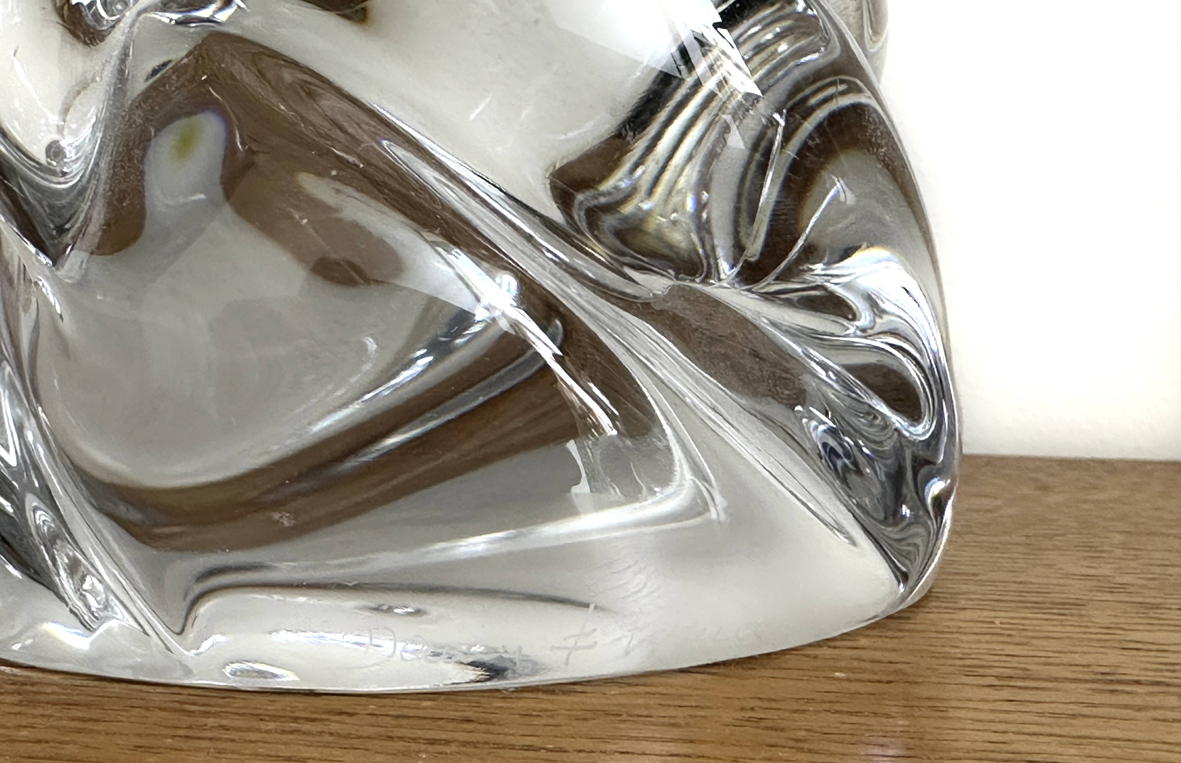Impressive XXL crystal table lamp signed Daum France - Height 42 cm