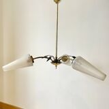 1960s tulip and spike chandelier with 3 lights