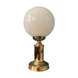 Set of 2 Vintage Golden Opal Glass Desk Lamp