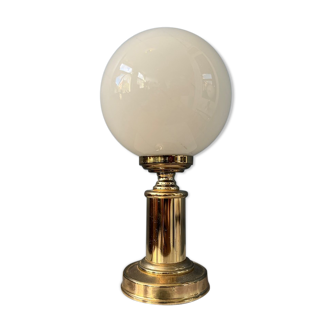 Set of 2 Vintage Golden Opal Glass Desk Lamp