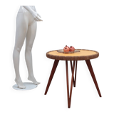 Augusto Romano round beech and straw side table 194Os