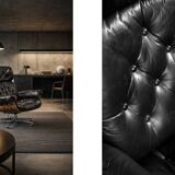 Vintage Mid-Century Modern Swiss Leather Lounge Chair from Giroflex