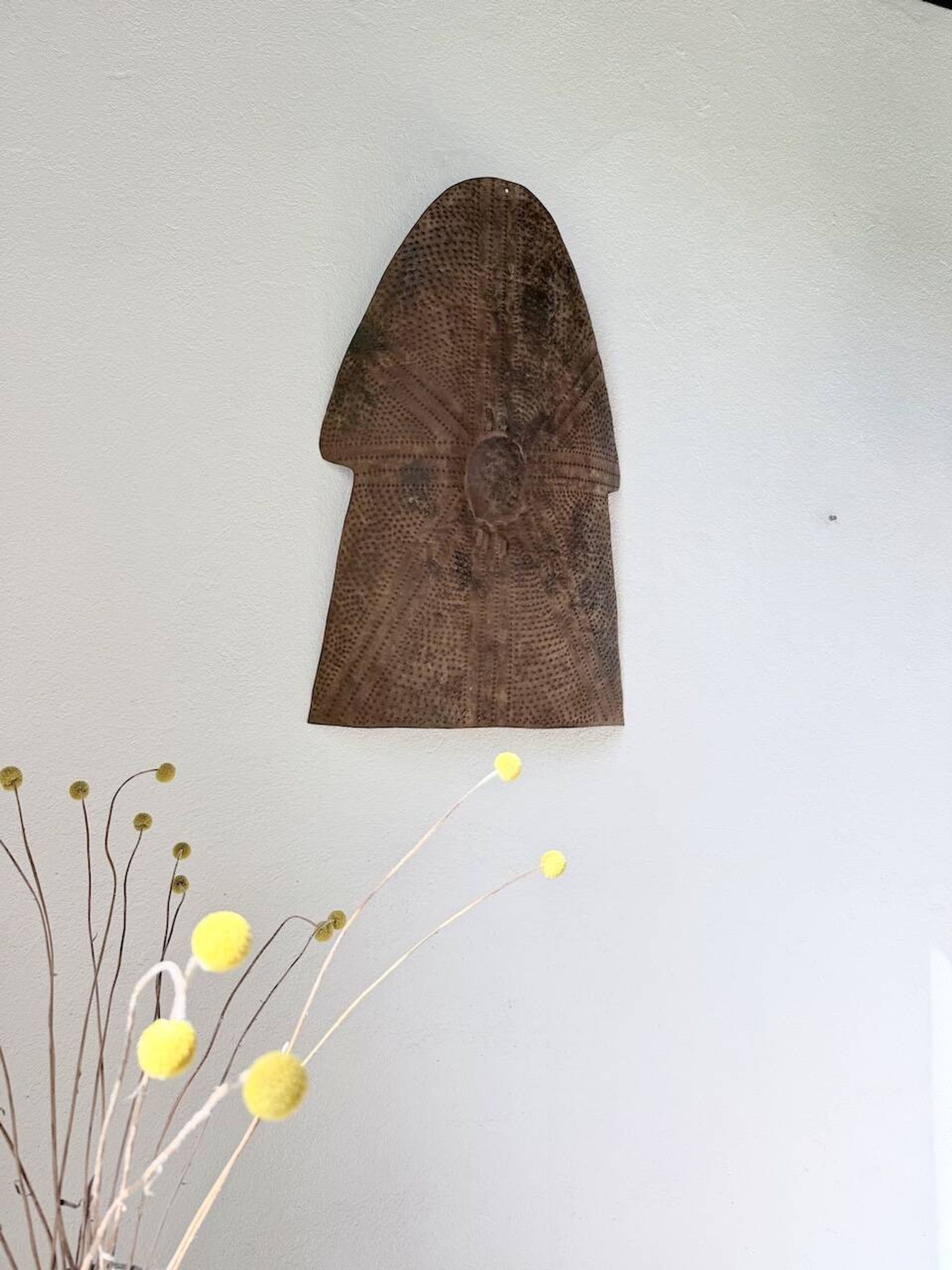 "Glagwa" shield embossed metal Cameroon 20th century