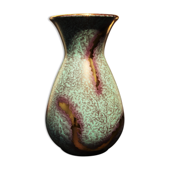 Jasba vase with blue and gold patina (c. 1950-1960)