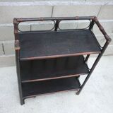 Bamboo and dark rattan shelf