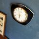 Vintage formica clock silent trapezoid wall clock "Romatic black"
