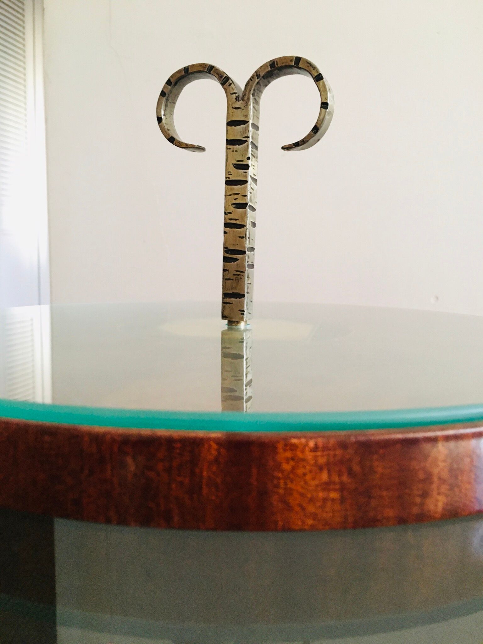 60'S straw marquetry presentation dish