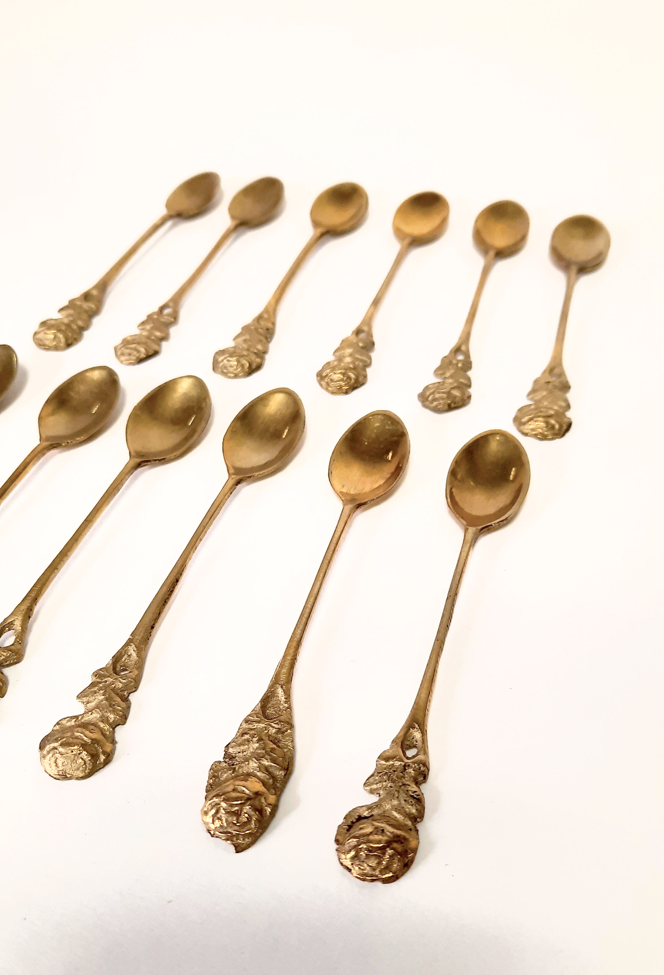 Lot small brass spoons