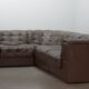 De Sede DS11 Patched Brown Leather Modular Sofa 6 Elements. Germany, 1970s