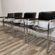 Fauteuils en cuir chromé
