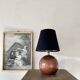 Lampe bois, câble tissu 200 cm