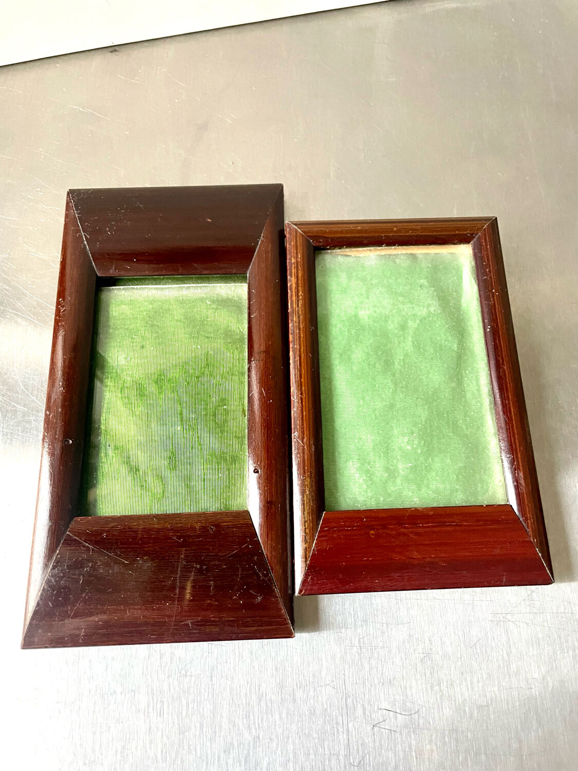 Pair of art deco mahogany frames