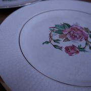 6 floral half porcelain dinner plates KIFO Amandinoise