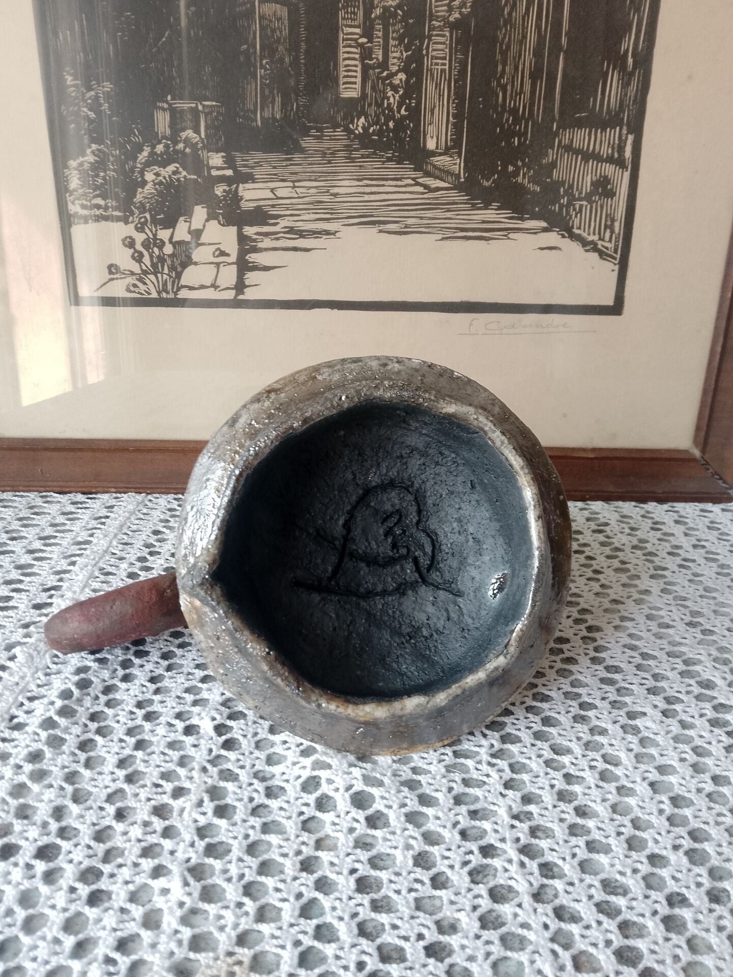Art ceramic vase signed – Pre-Columbian style / Vallauris spirit