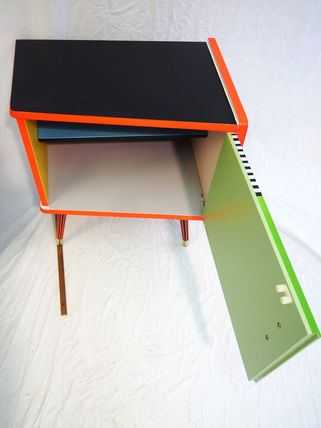Pair of colorful bedside tables