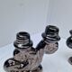 Set of 2 vintage two-light candle holders in Vallauris ceramic design.