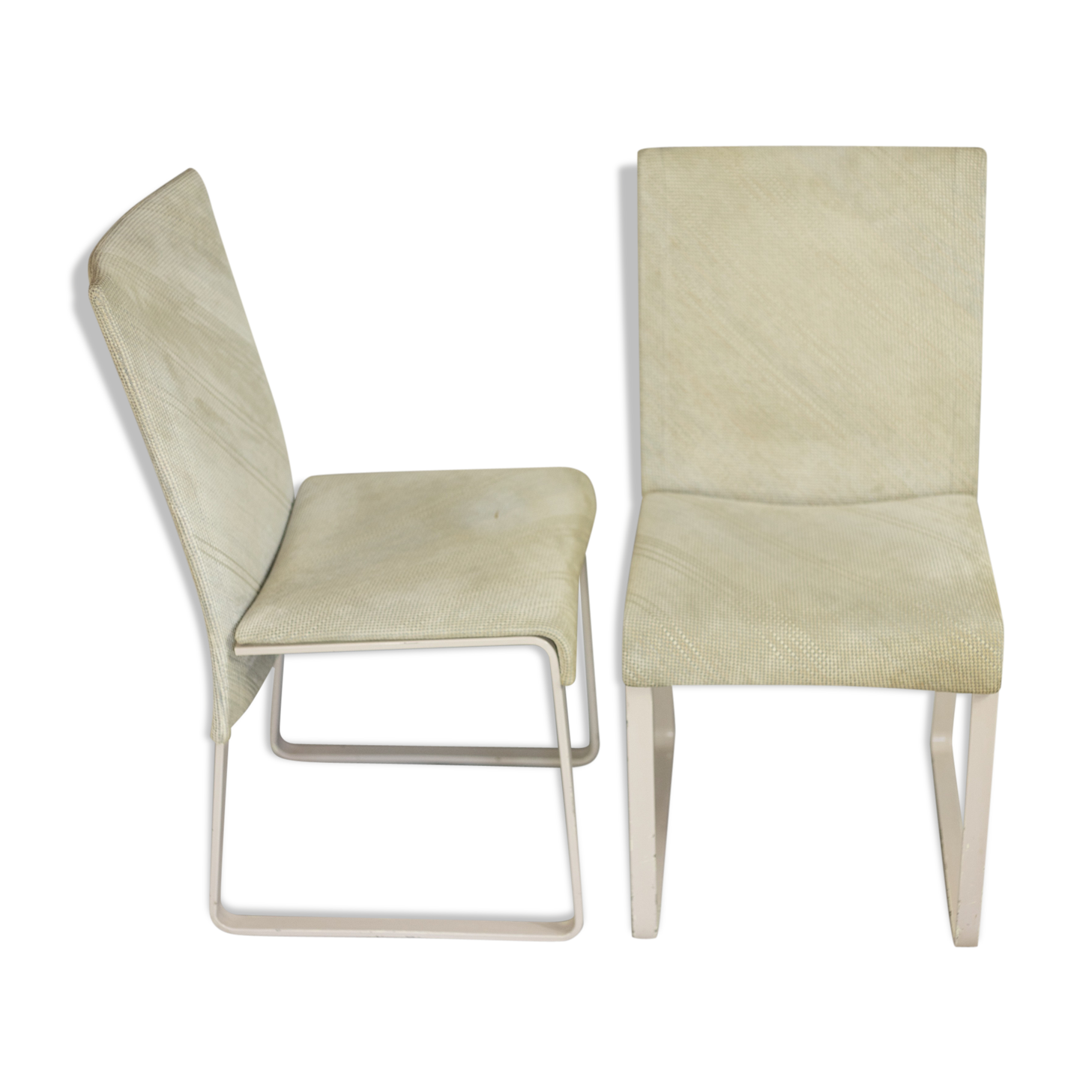 Pair of chairs by Giovanni Offredi model published by Saporiti Italy circa 1970 Ealing