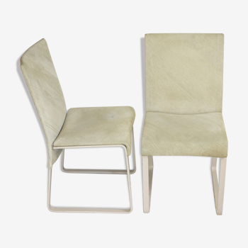 Pair of chairs by Giovanni Offredi model published by Saporiti Italy circa 1970 Ealing
