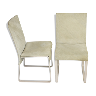 Pair of chairs by Giovanni Offredi model published by Saporiti Italy circa 1970 Ealing